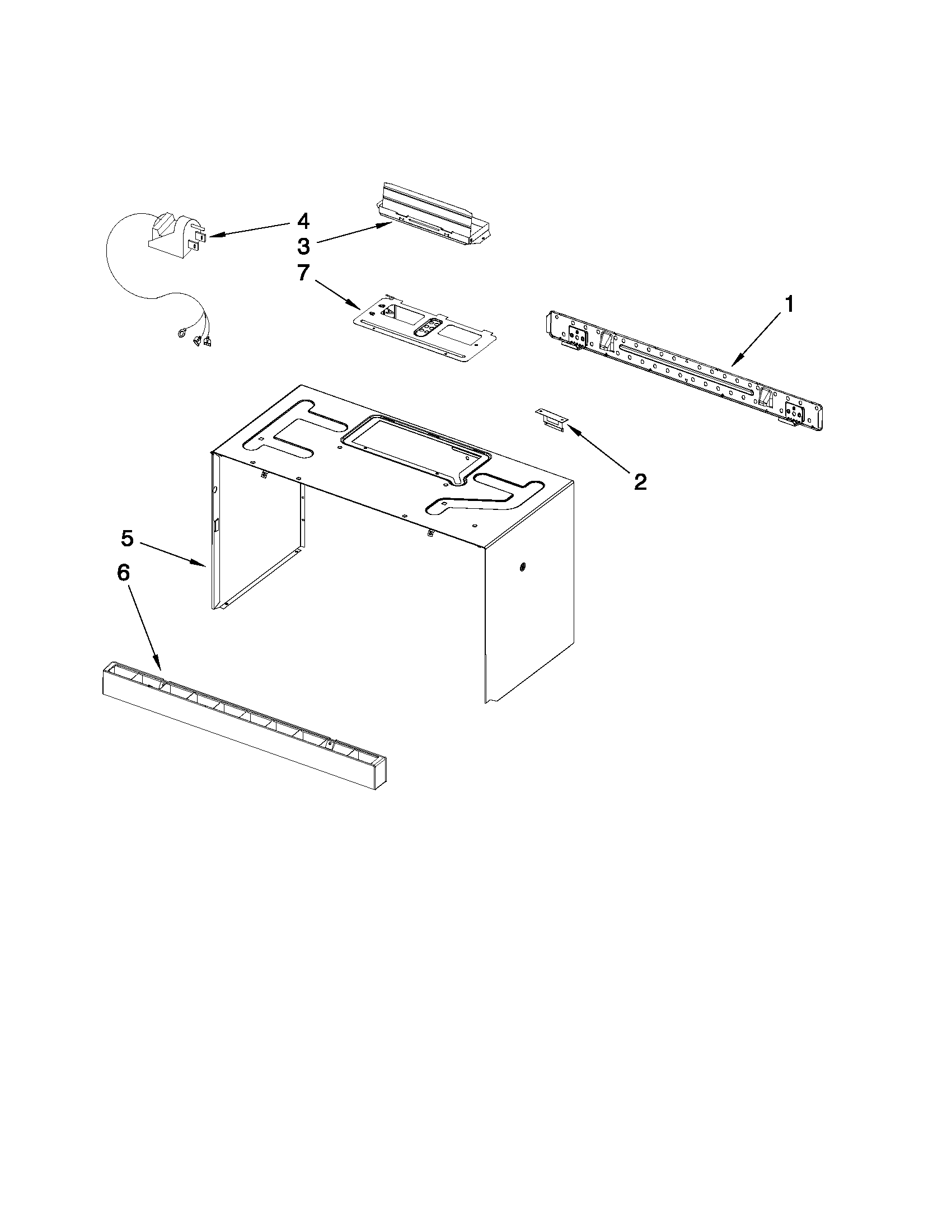 Cabinet and installation parts