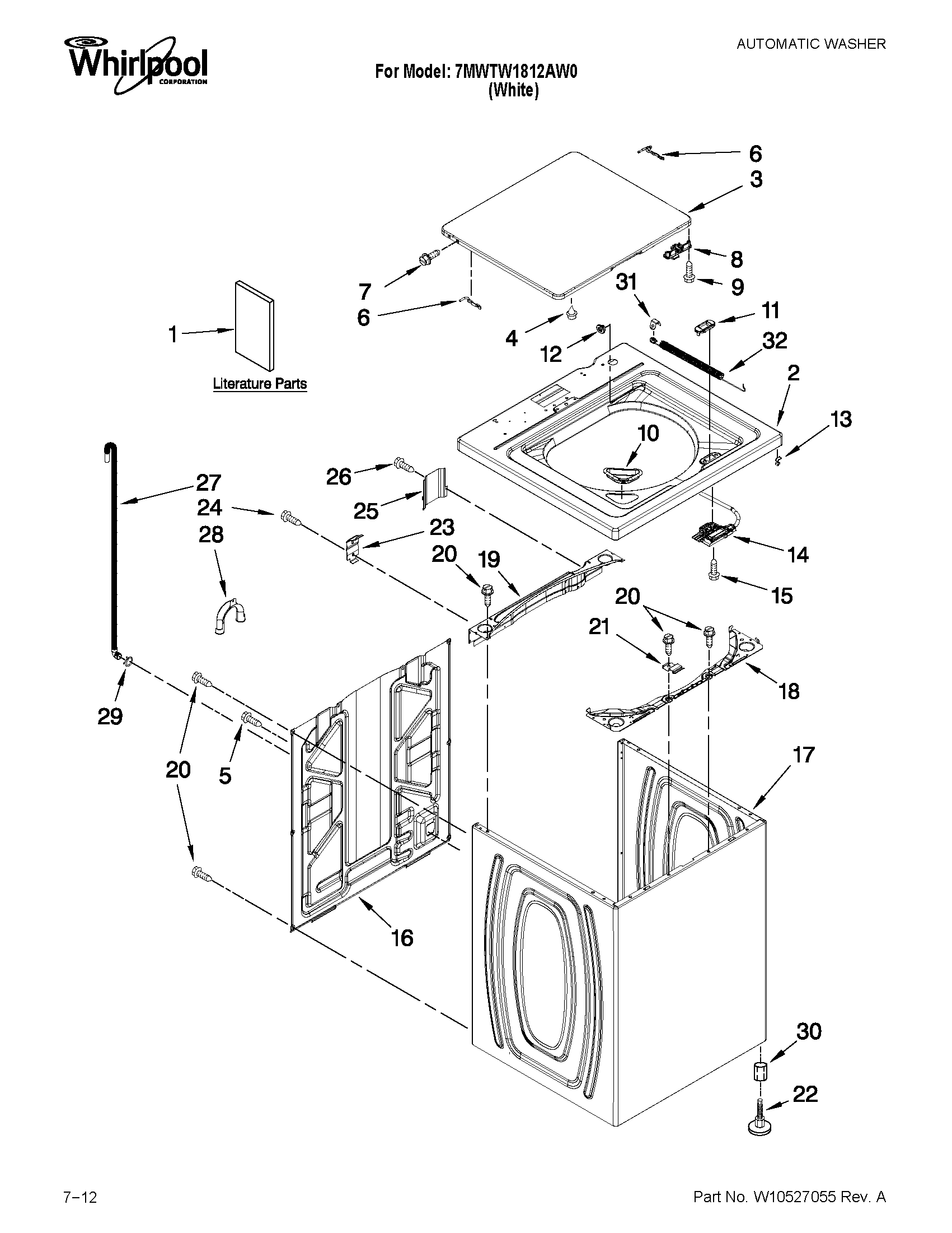 TOP AND CABINET PARTS