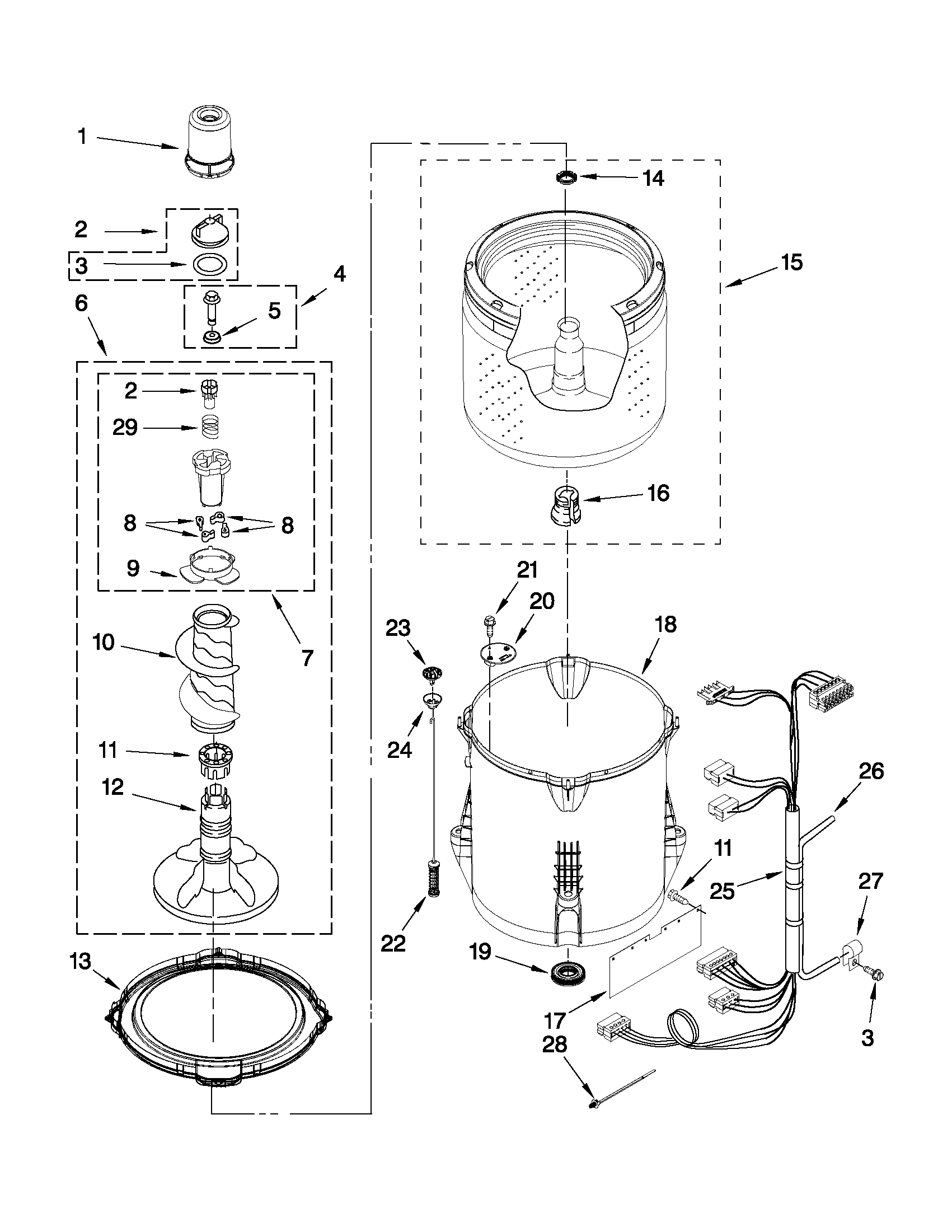 Basket and tub parts