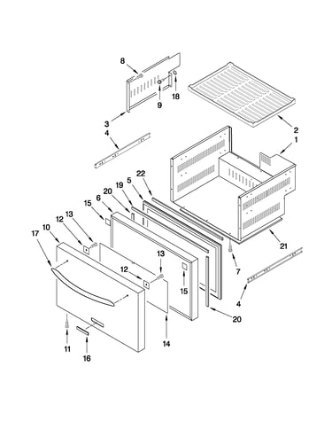 Lower drawer parts