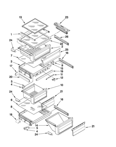 Refrigerator shelf parts