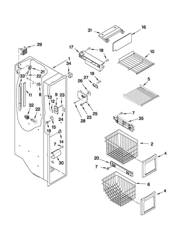 Freezer liner parts