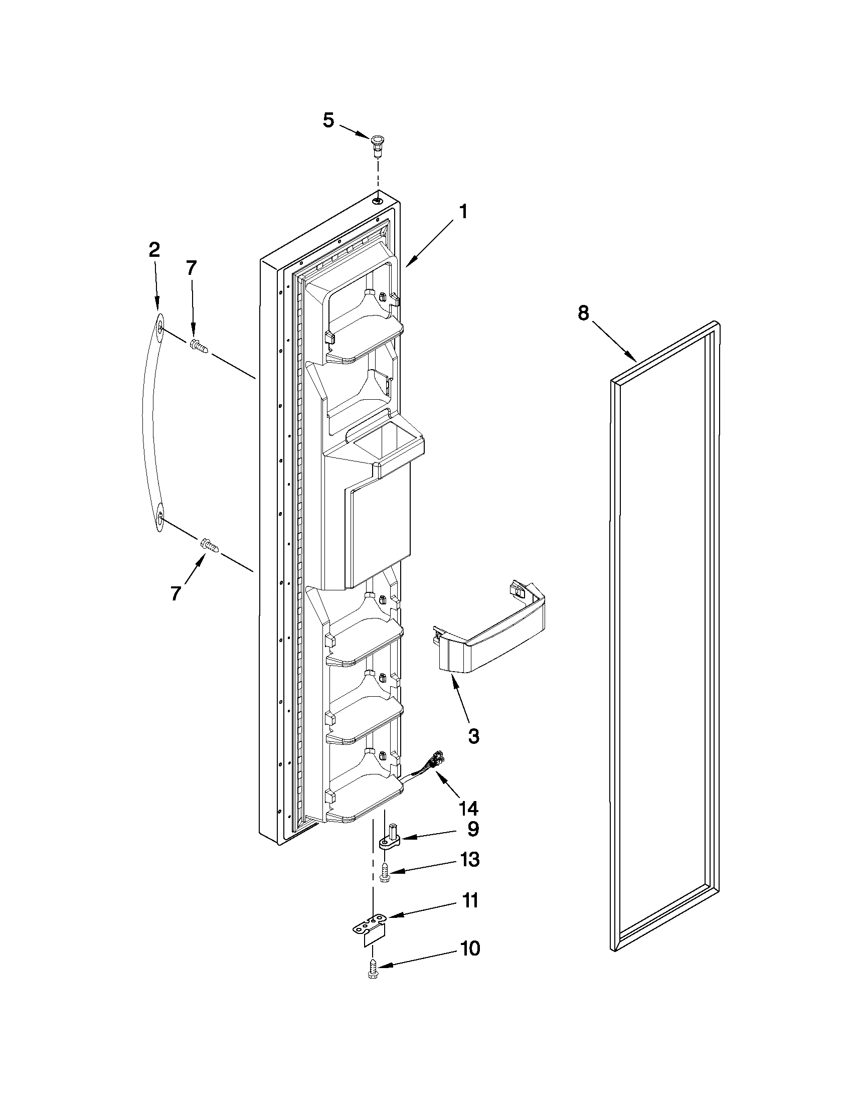 Freezer door parts