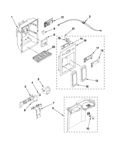 Dispenser front parts