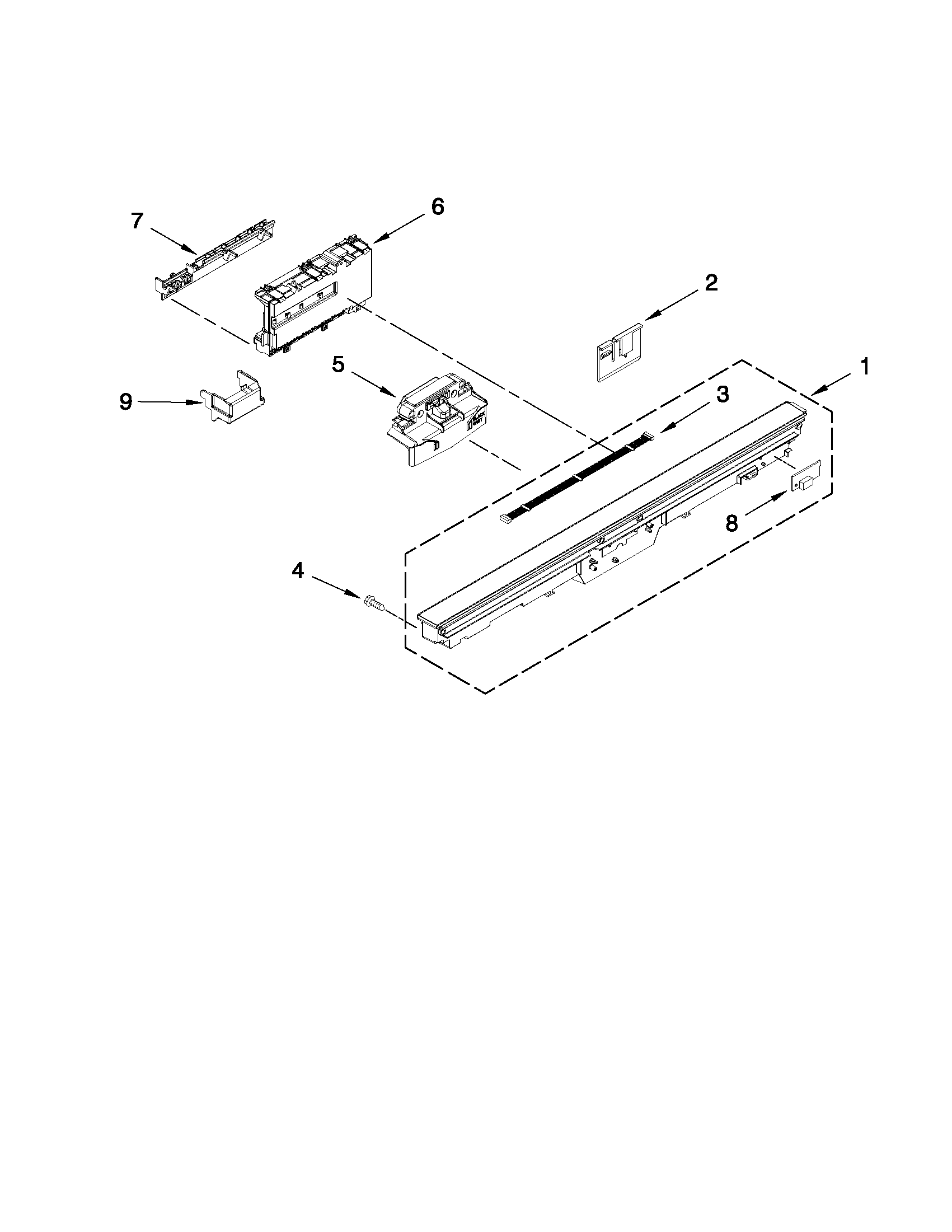 Control panel and latch parts