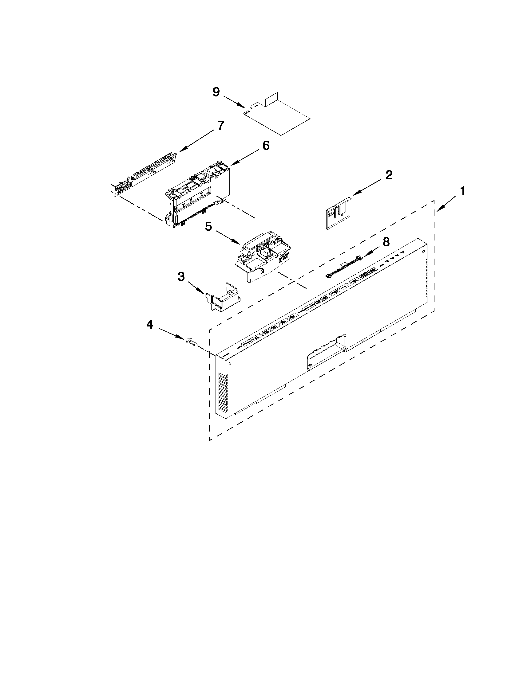 Control panel and latch parts