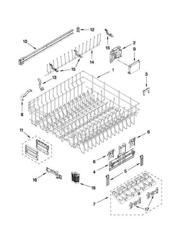 Upper rack and track parts