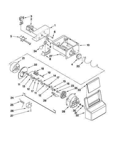 Motor and ice container parts