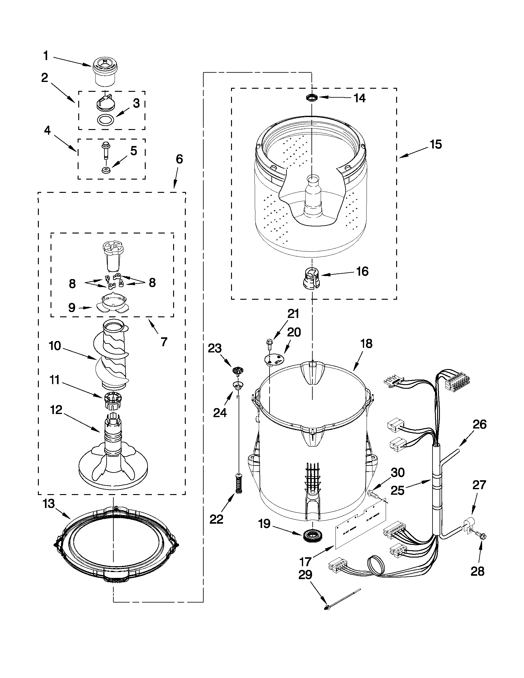 Basket and tub parts