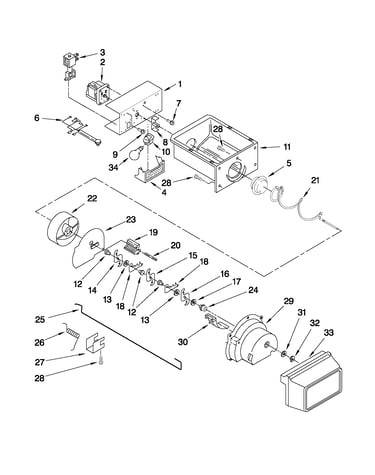 Motor and ice container parts
