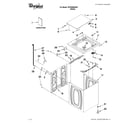 Whirlpool WTW4880AW1 top and cabinet parts diagram