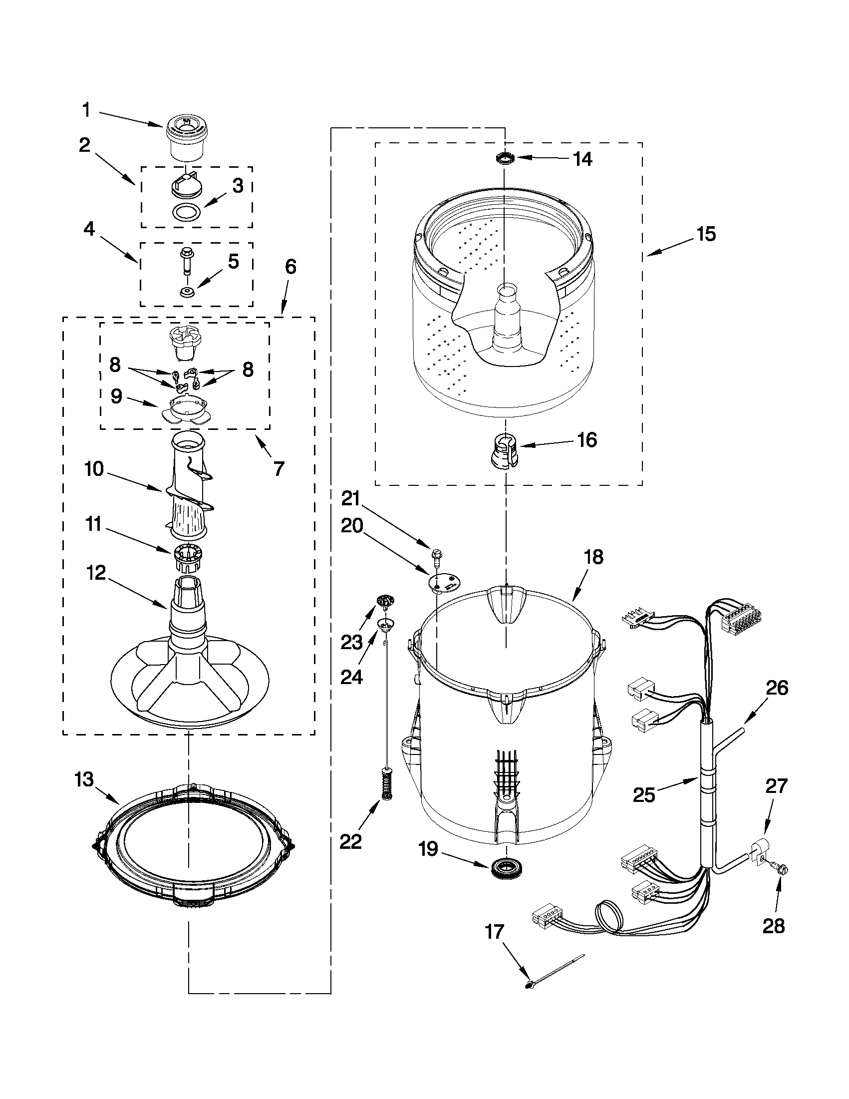 Basket and tub parts