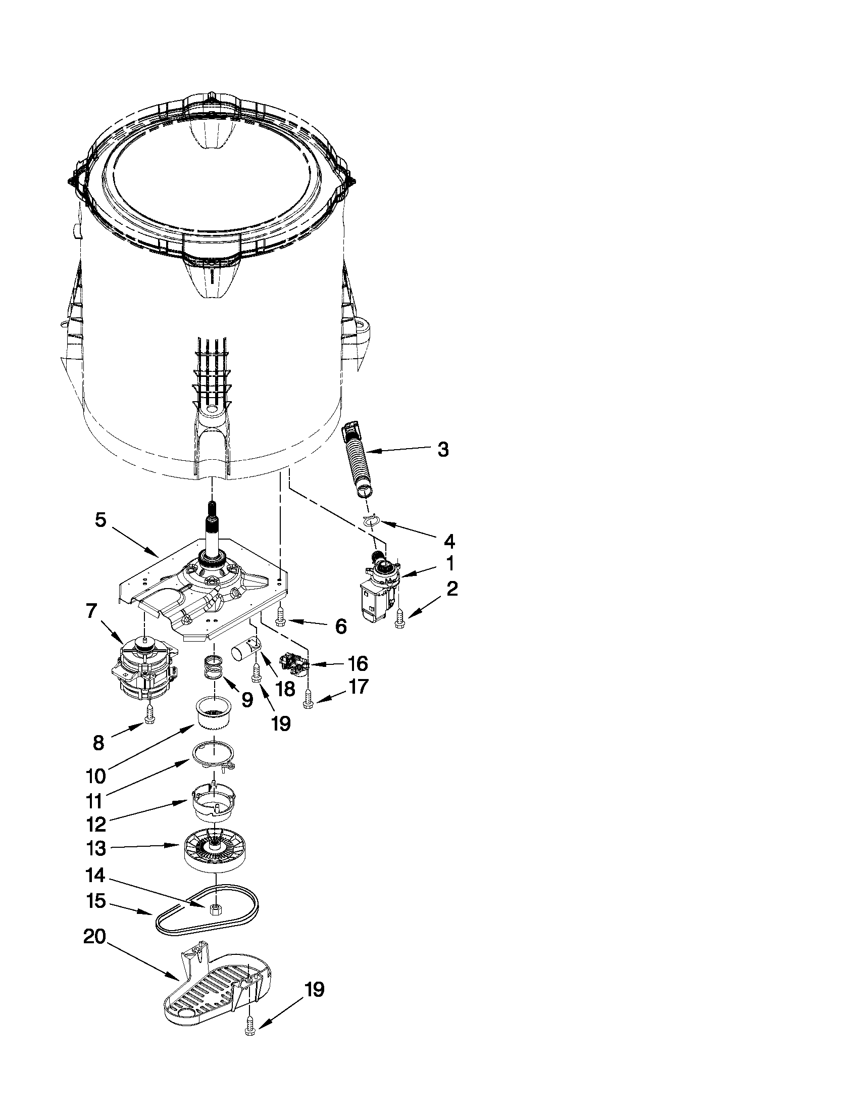 Gearcase, motor and pump parts
