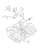 Burner box, gas valves, and switches