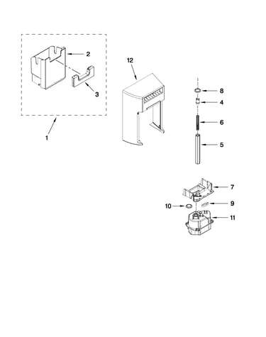 Motor and ice container parts