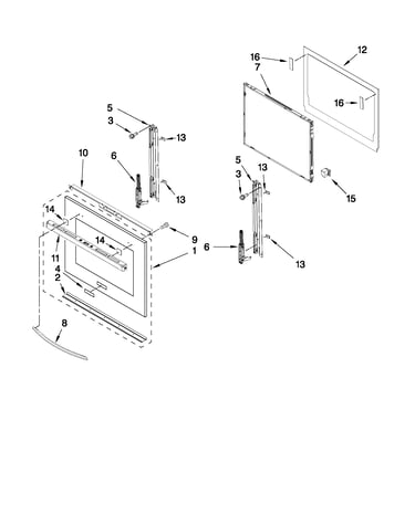 Oven door parts