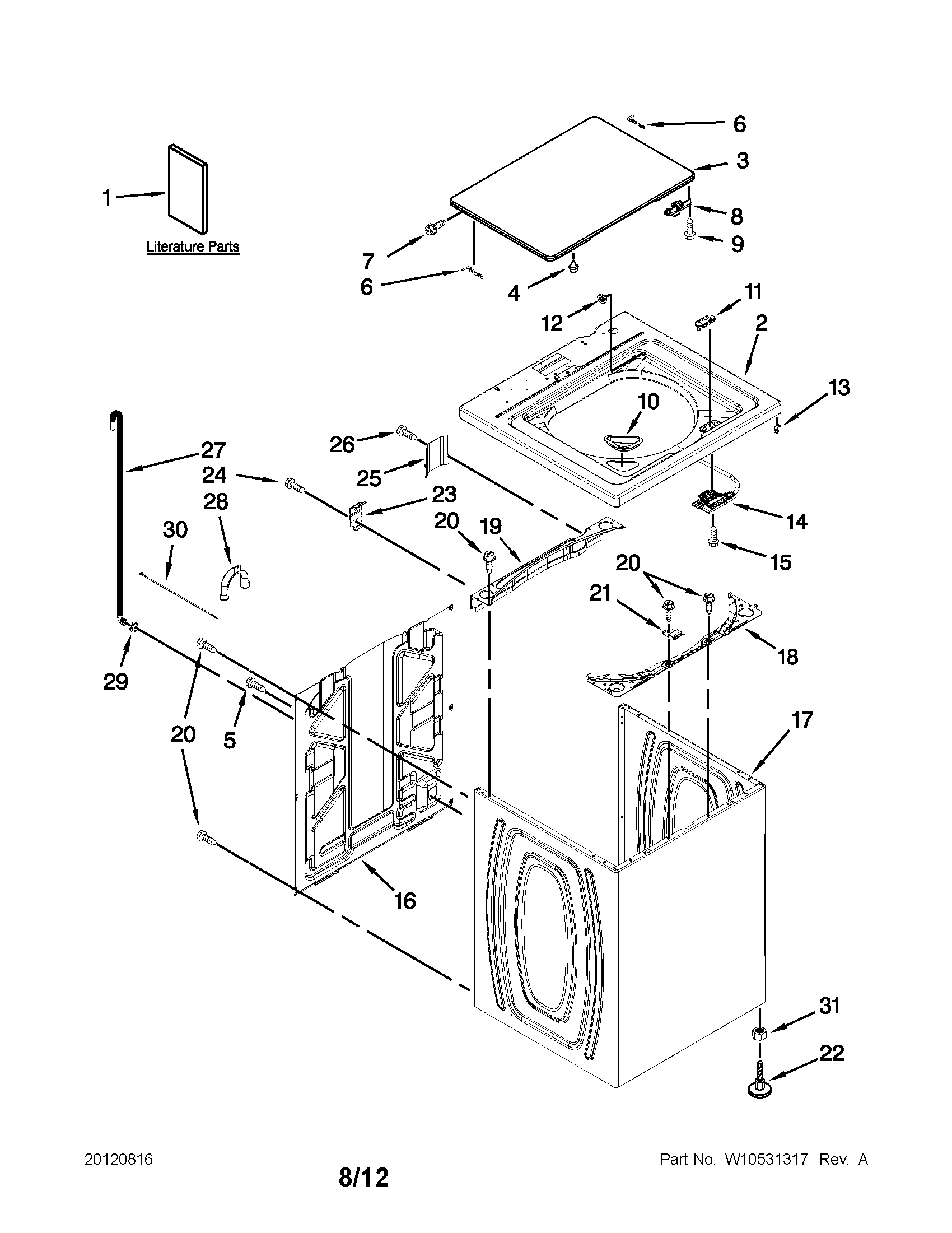 Top and cabinet parts