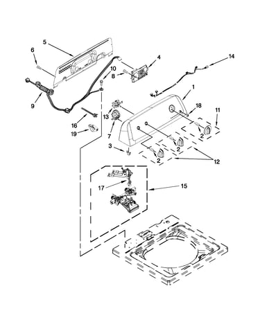 Controls and water inlet parts