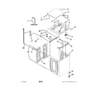 Whirlpool 7MWTW1603AW1 top and cabinet parts diagram