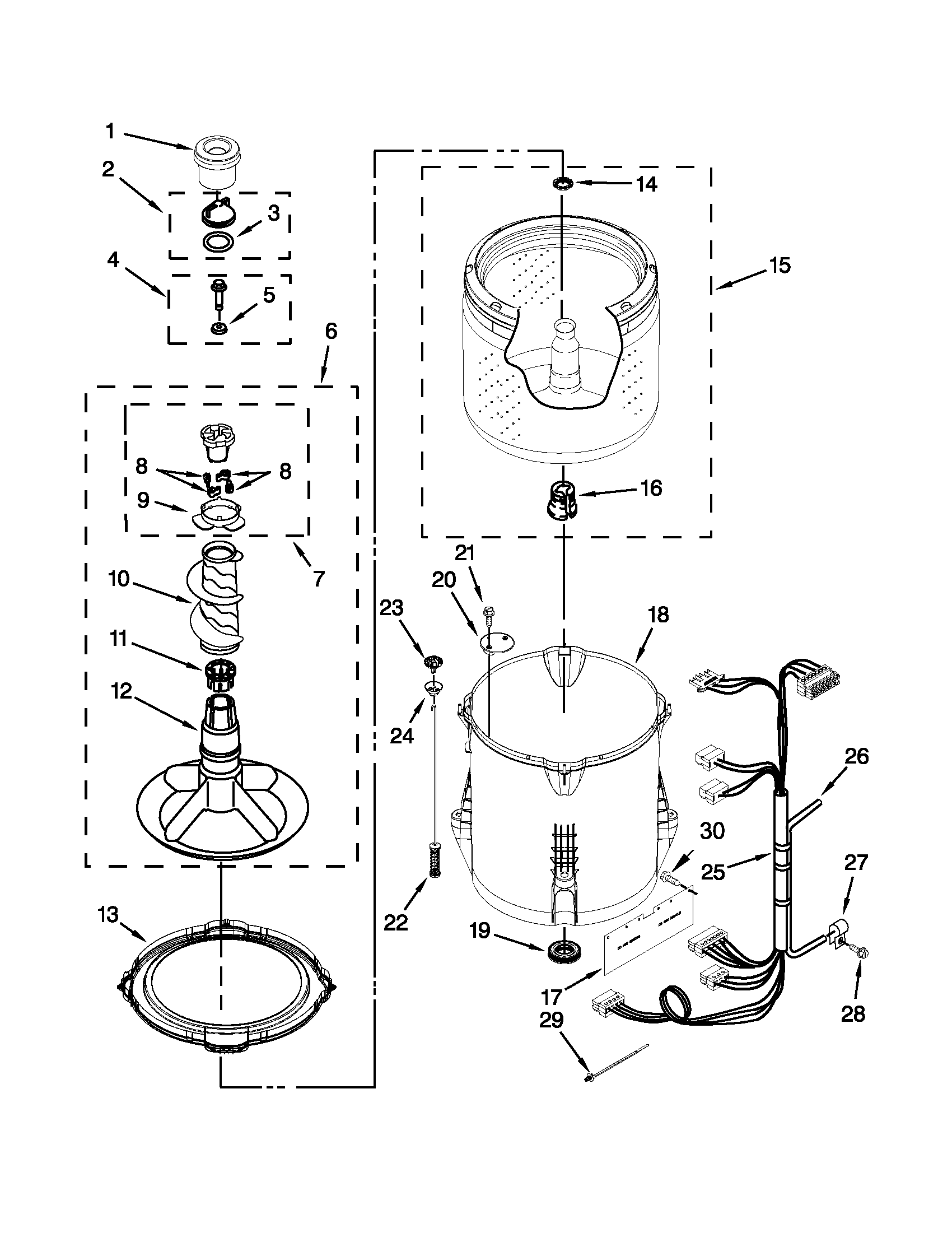 Basket and tub parts