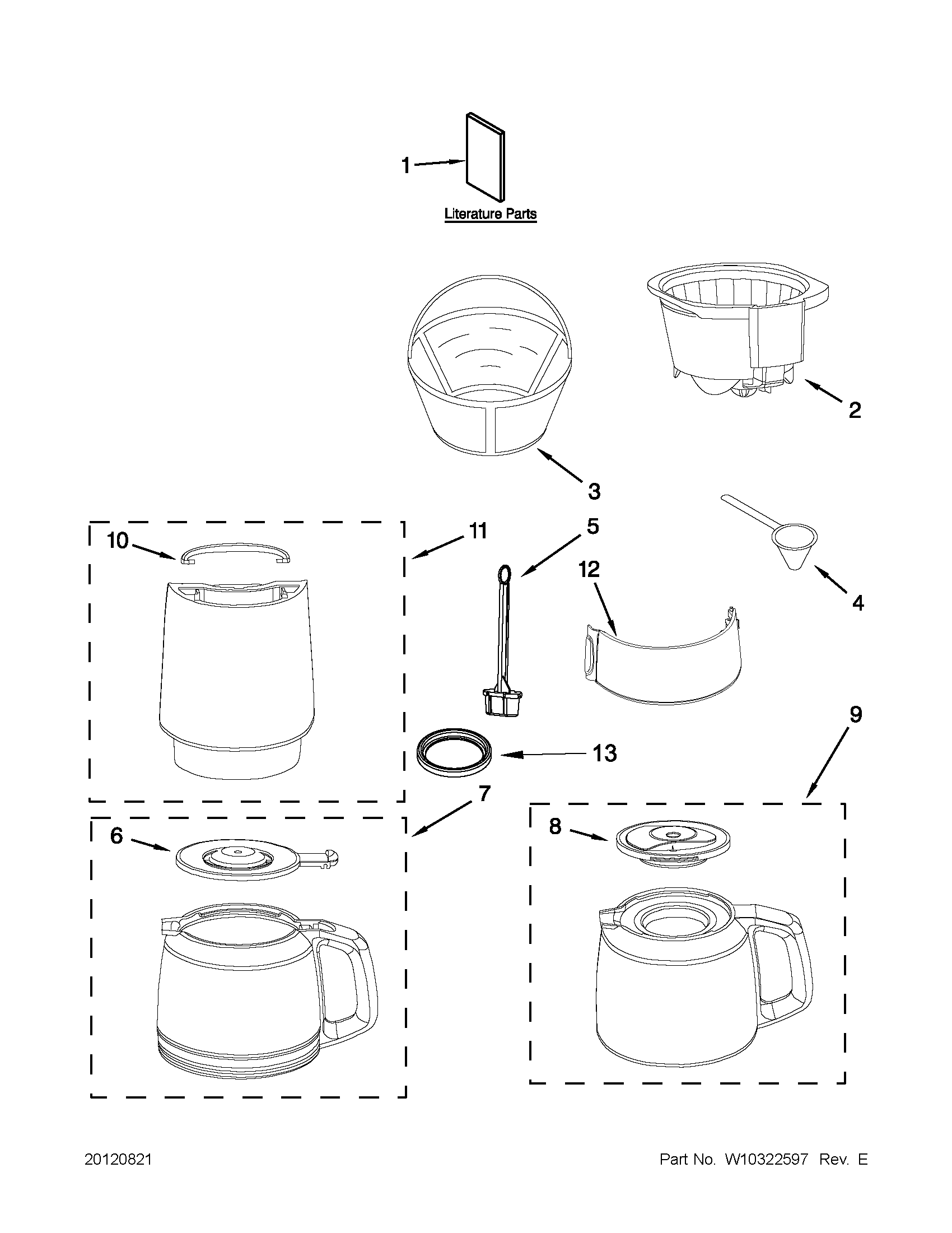 CARAFE AND FILTER PARTS