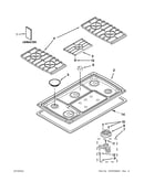 Cooktop, burner and grate parts