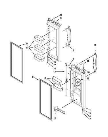 Refrigerator door parts