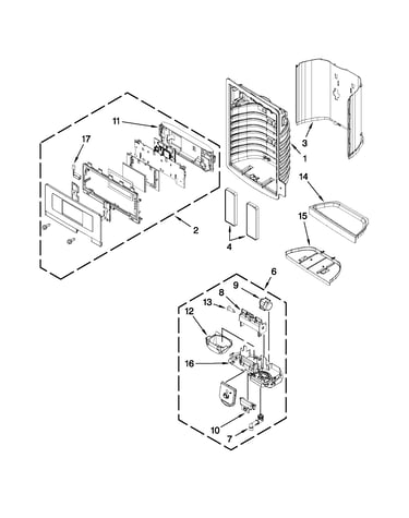 Dispenser front parts
