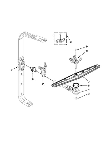 Upper wash and rinse parts