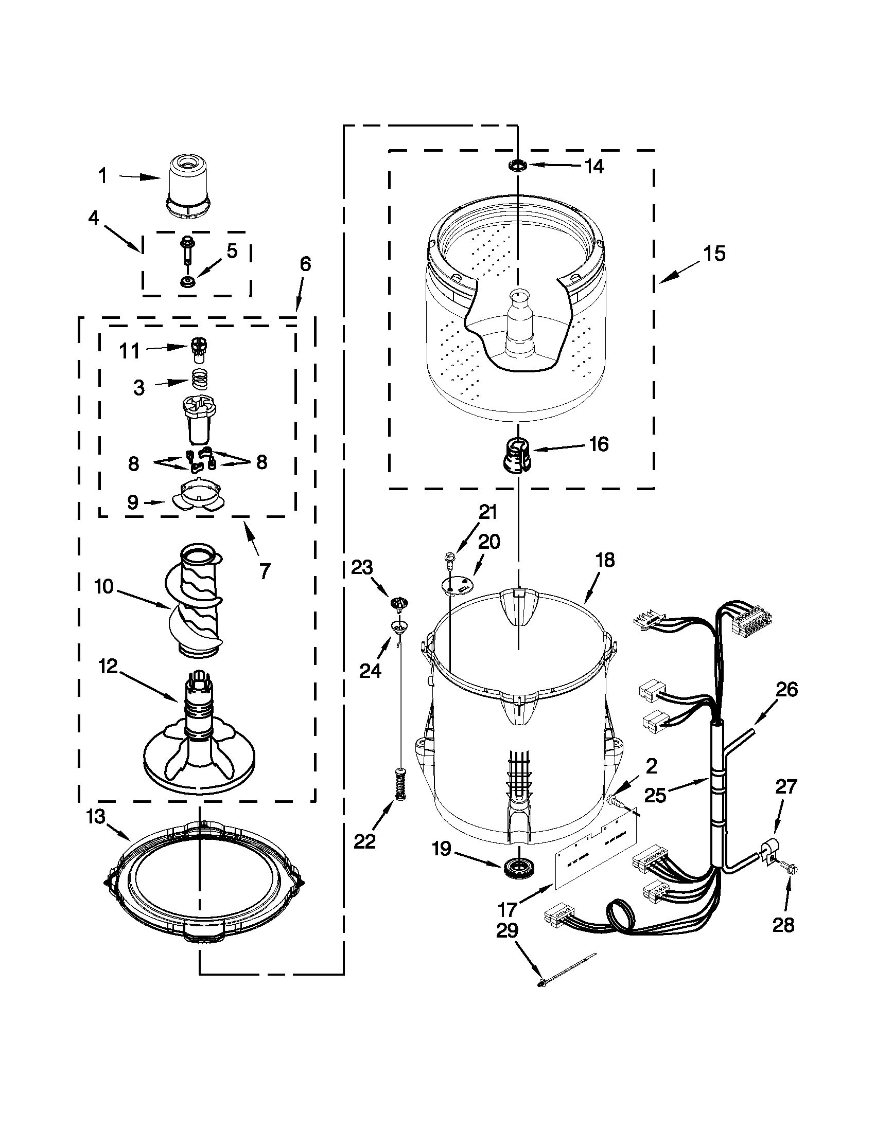 Basket and tub parts