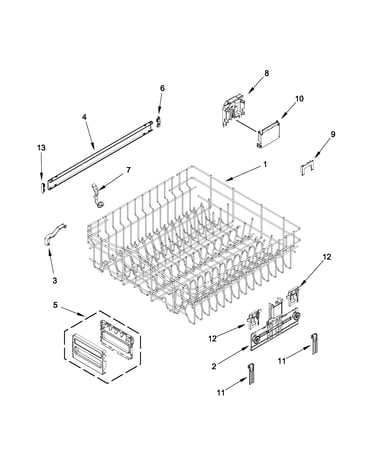 Upper rack and track parts