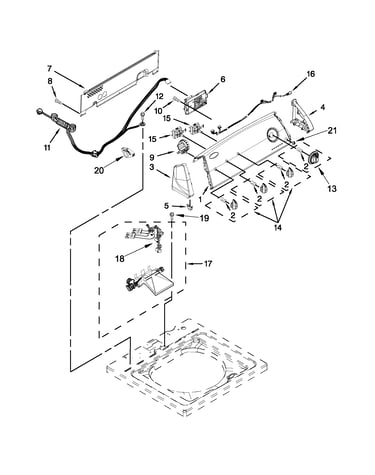Controls and water inlet parts