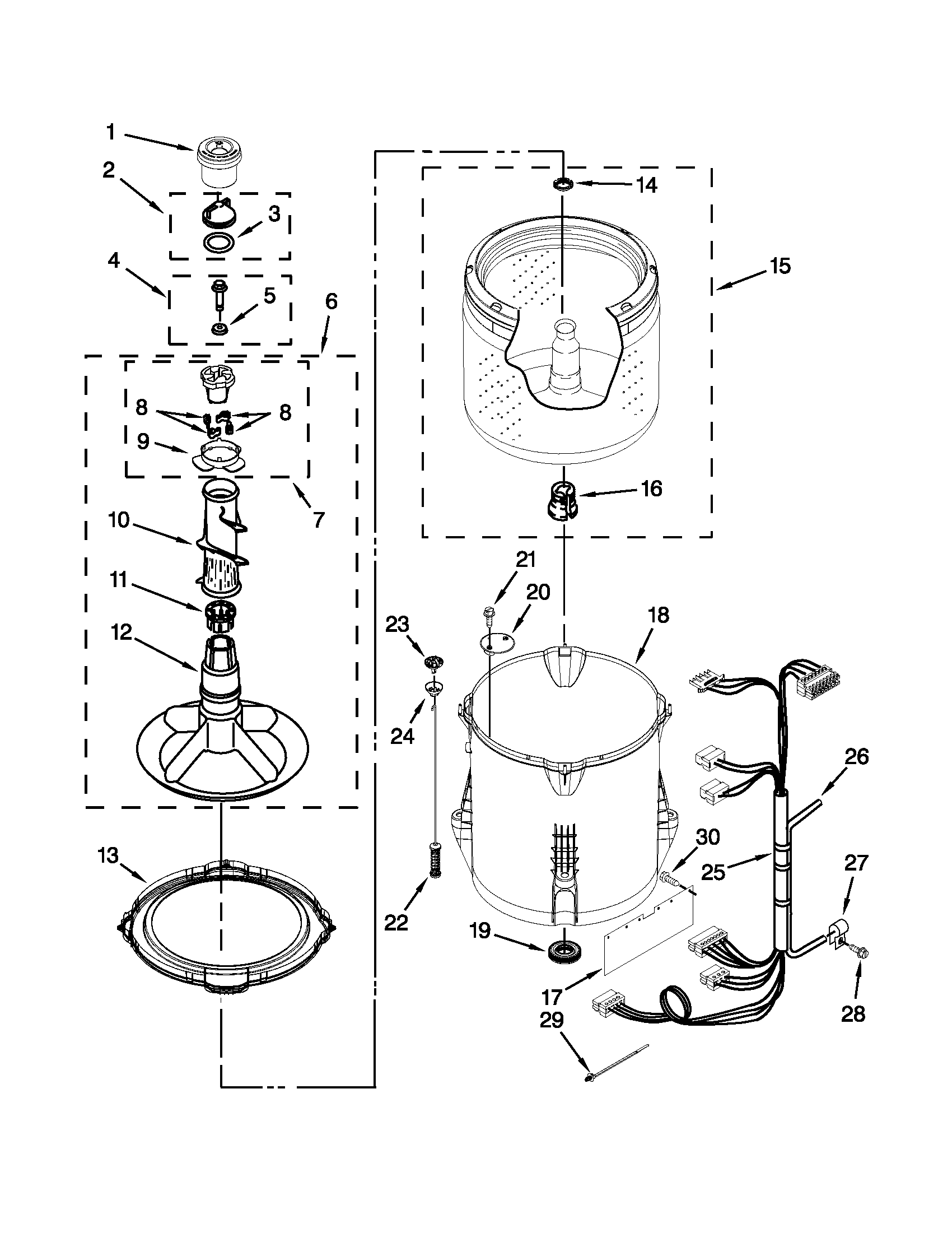 Basket and tub parts