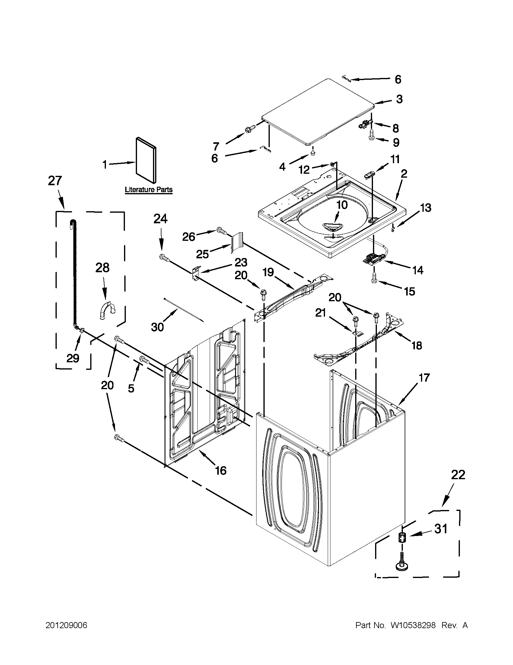 Top and cabinet parts