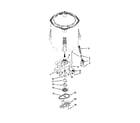 Whirlpool WTW4930XW3 gearcase, motor and pump parts diagram