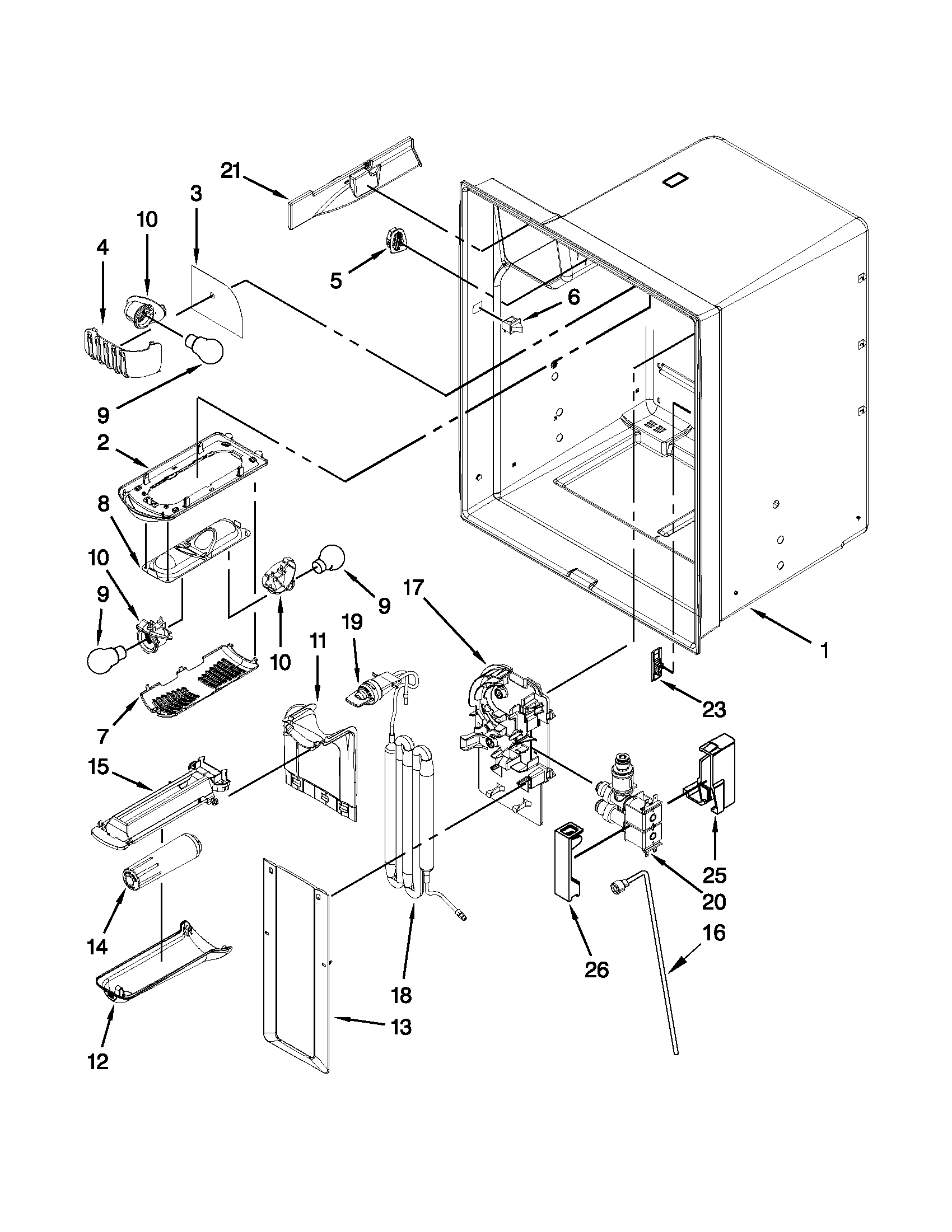 Refrigerator liner parts