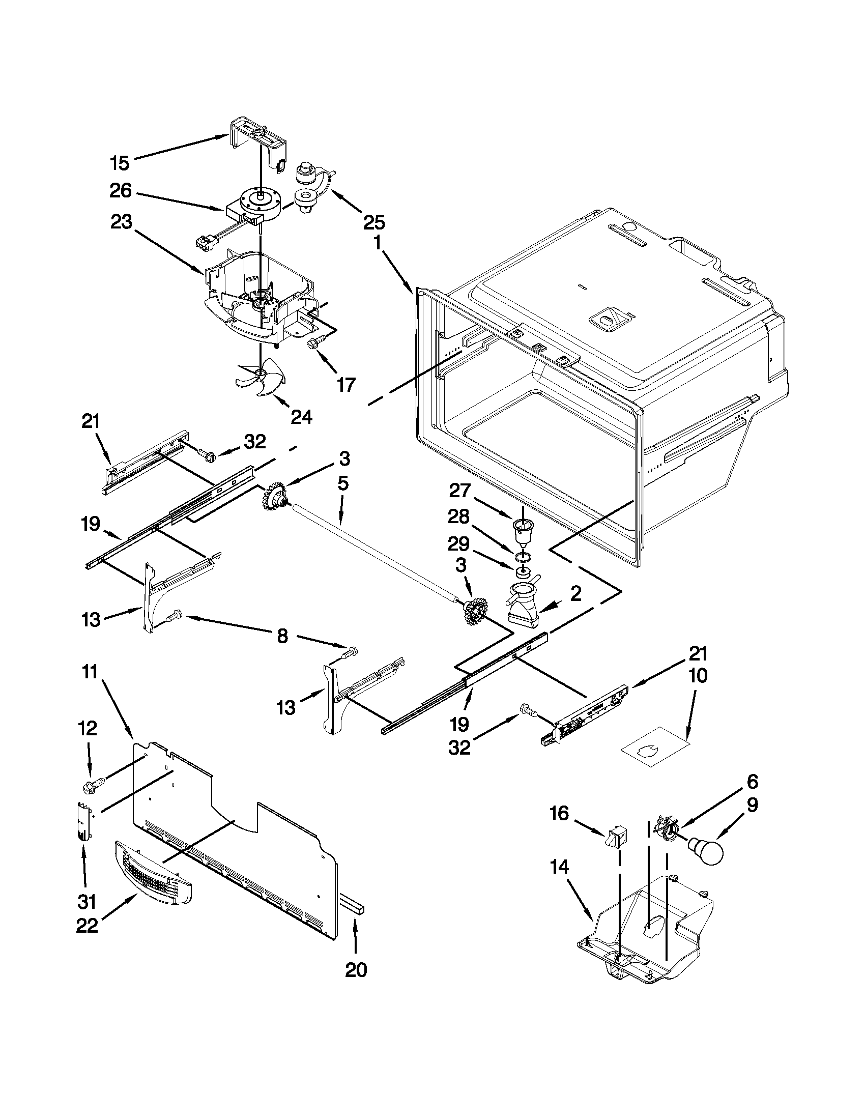 Freezer liner parts