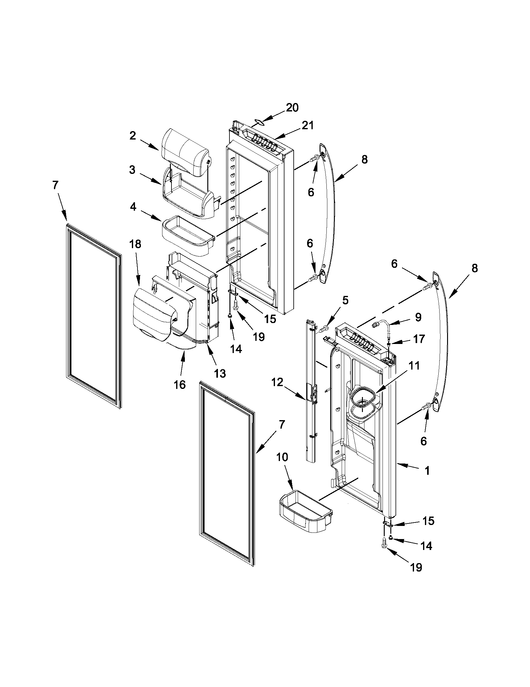 Refrigerator door parts