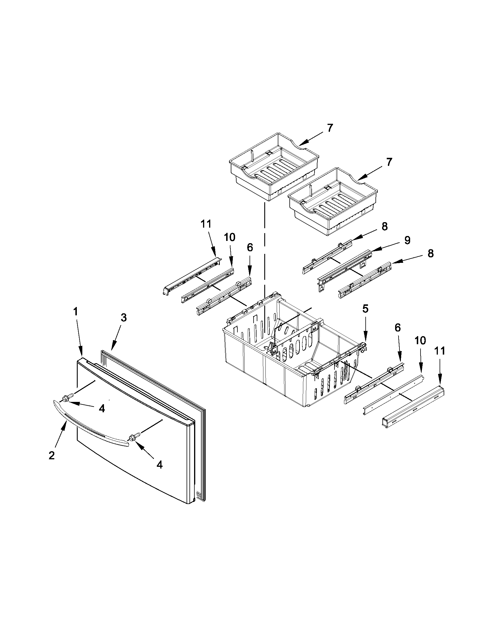 Freezer door parts