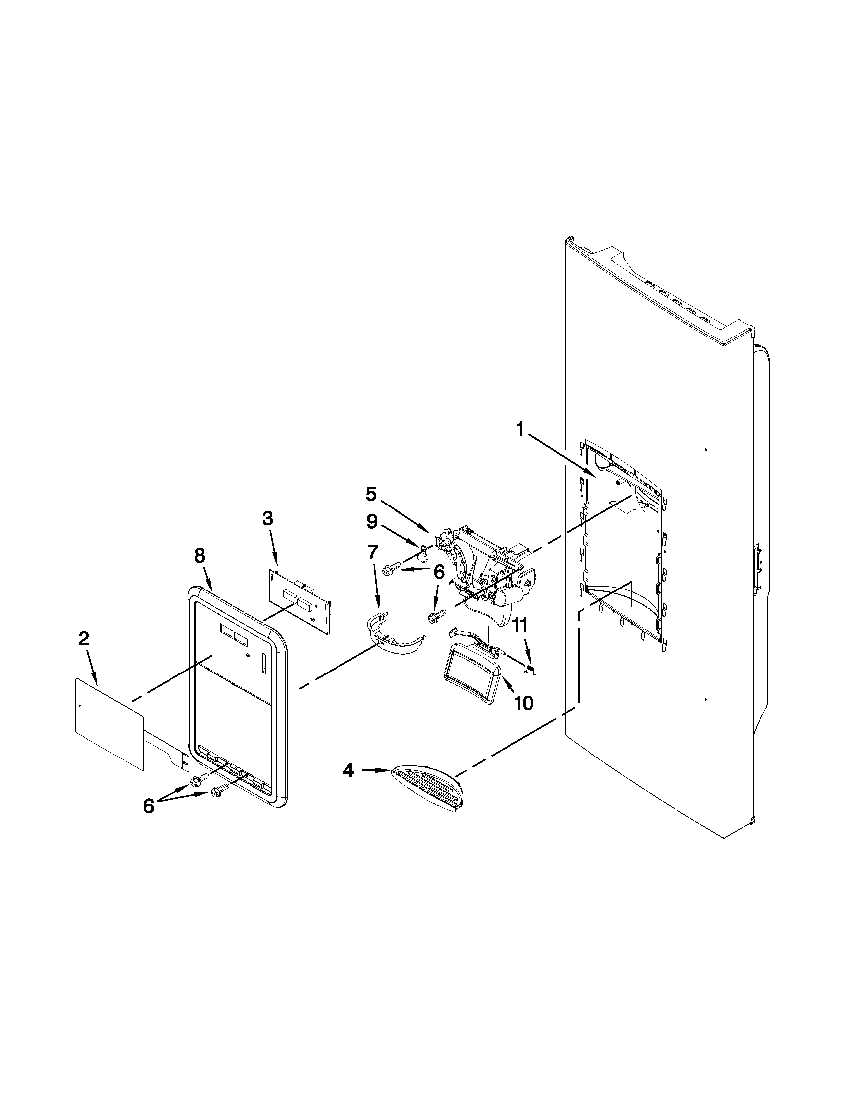 Dispenser front parts