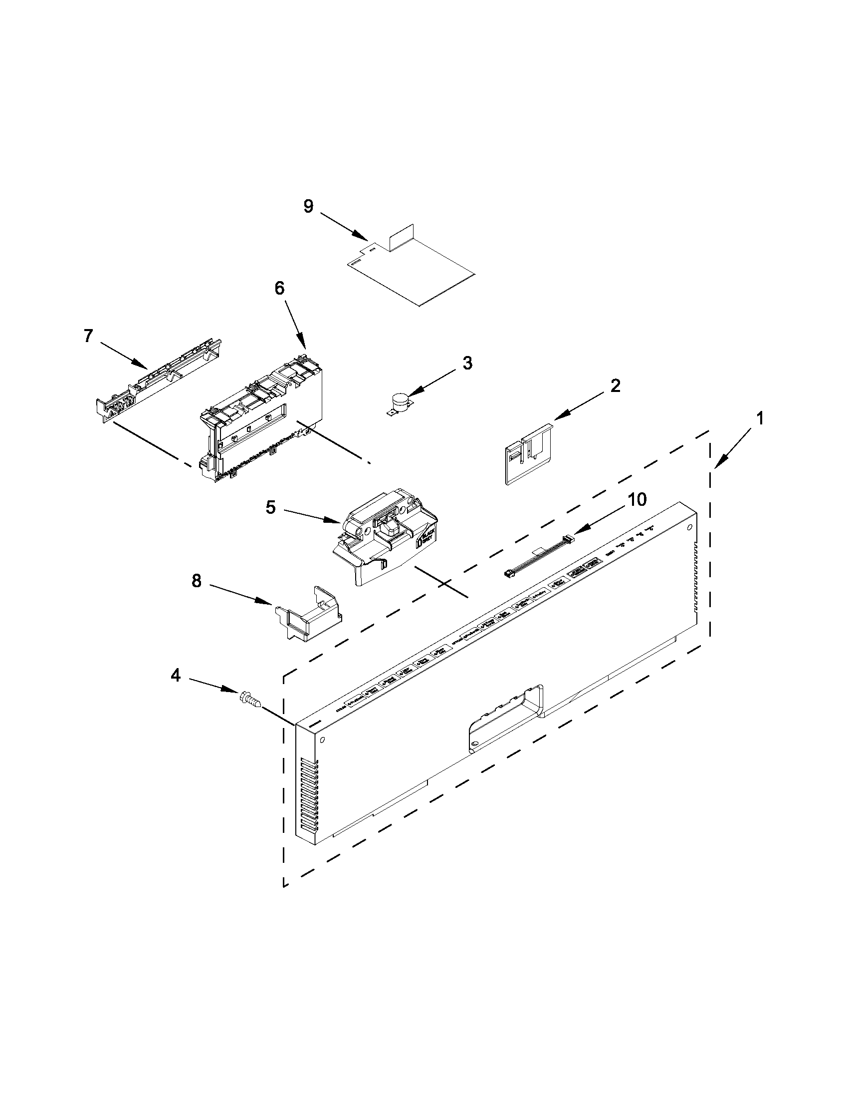 Control panel and latch parts
