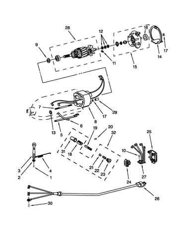 Motor and control unit parts