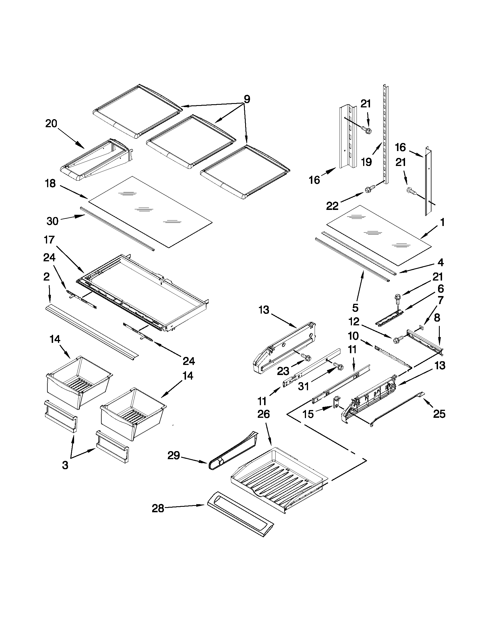 Shelf parts