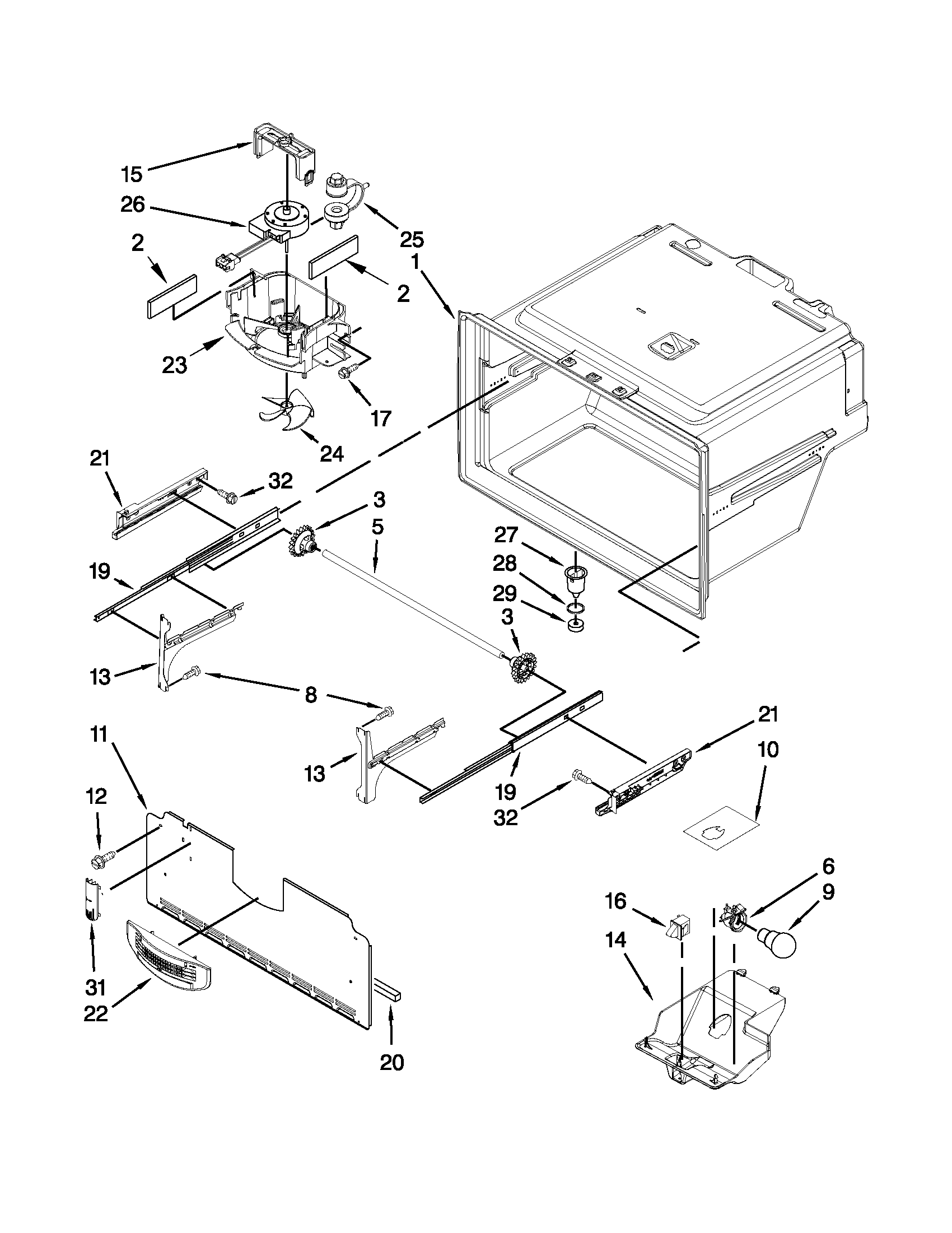 Freezer liner parts
