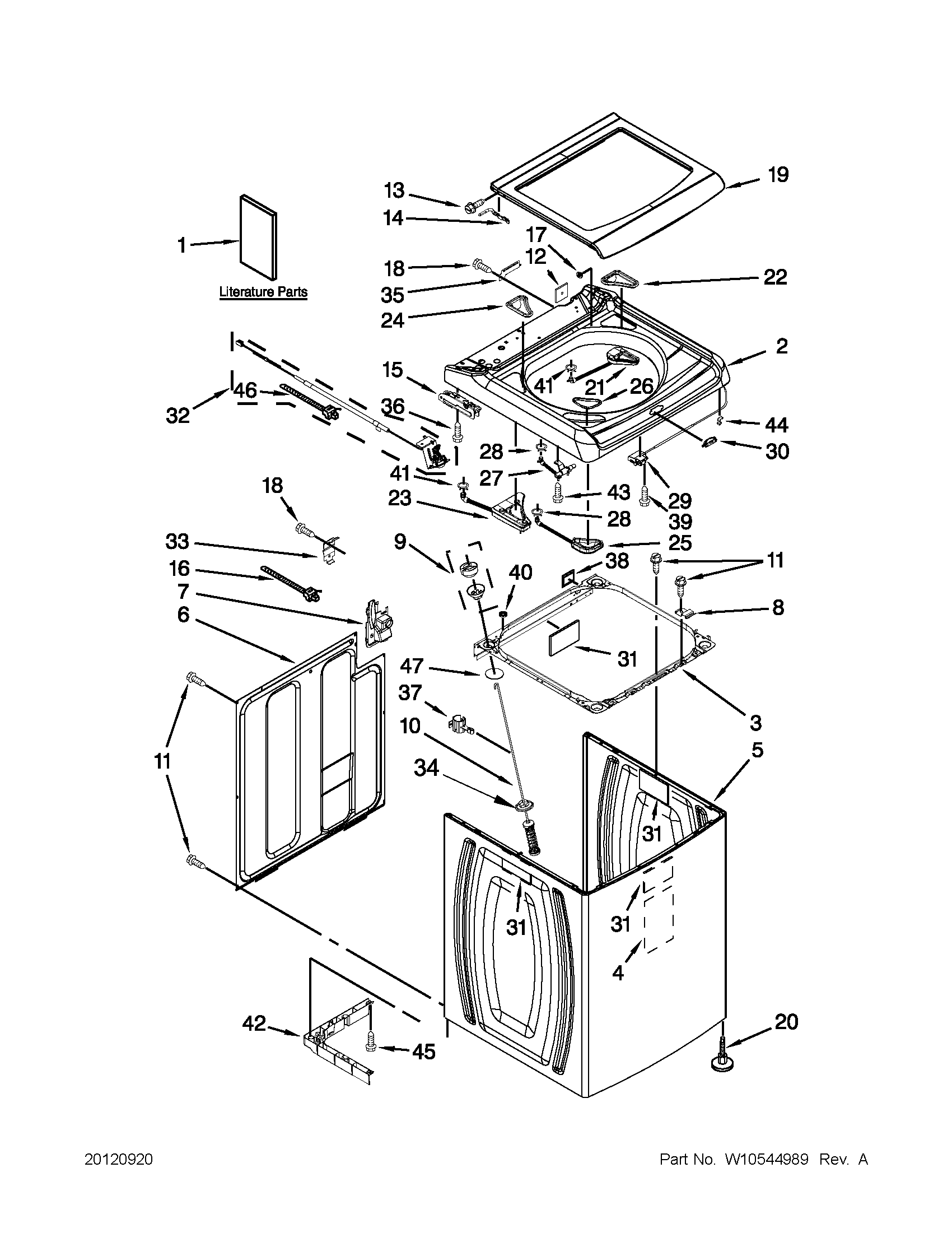 TOP AND CABINET PARTS