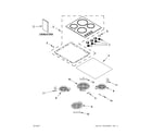 Whirlpool WCE52424AB0 cooktop parts diagram