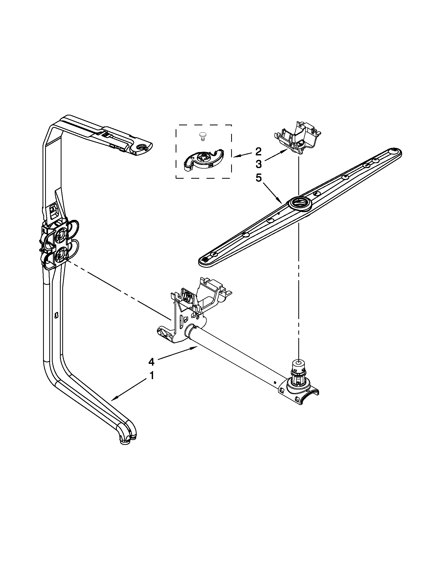Upper wash and rinse parts
