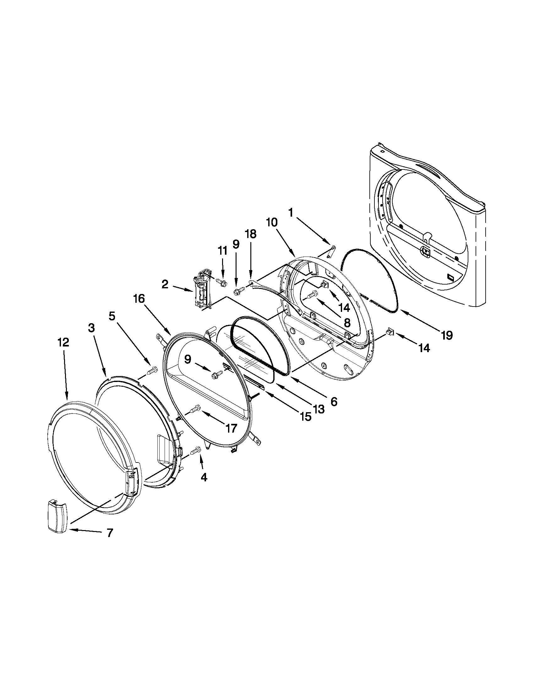 Dryer door parts