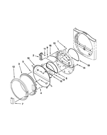 Dryer door parts