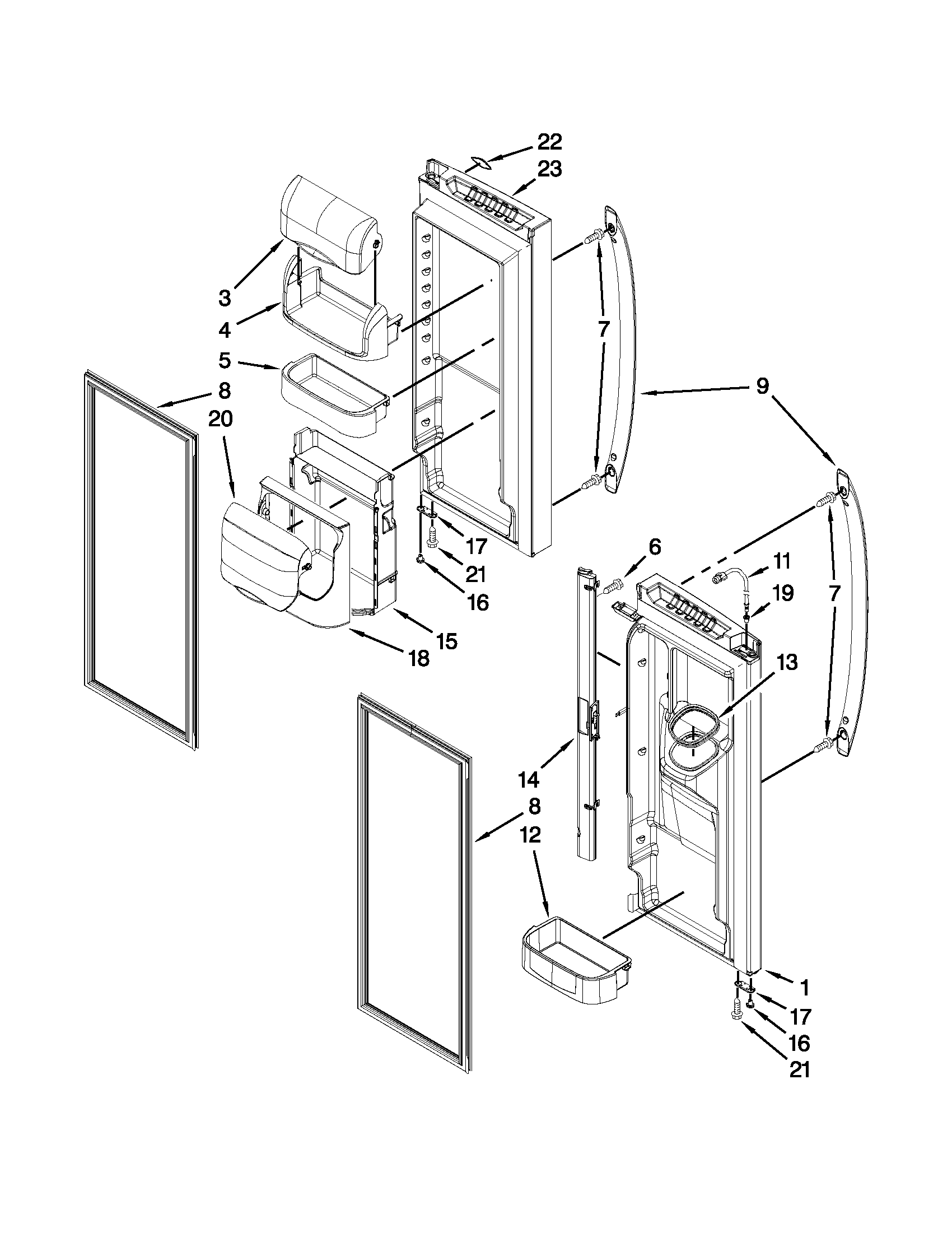 Refrigerator door parts
